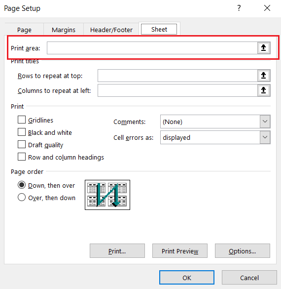 Thay đổi vùng in tự động trong Excel bằng VBA