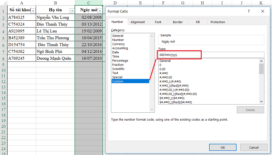 Hướng dẫn cách xử lý lỗi dữ liệu ngày tháng trong Excel