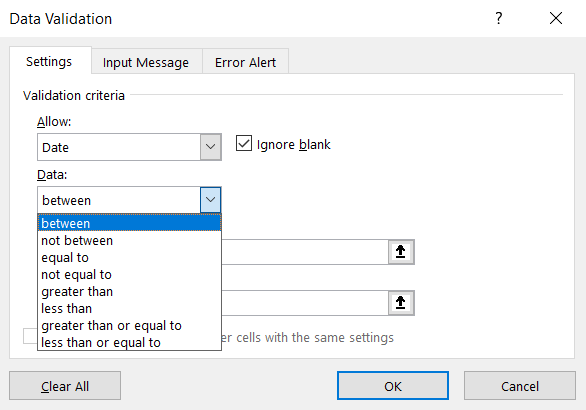 Cách thiết lập chỉ nhập dữ liệu dạng ngày tháng trong ô trên Excel