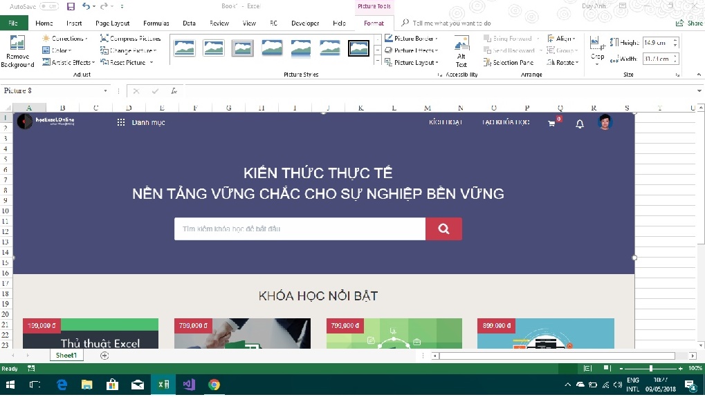 Chèn hình ảnh trên excel Chèn hình ảnh trên excel