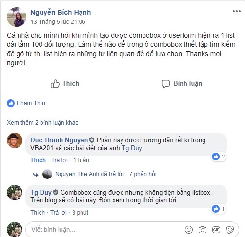 Combobox tra cứu dữ liệu bằng VBA