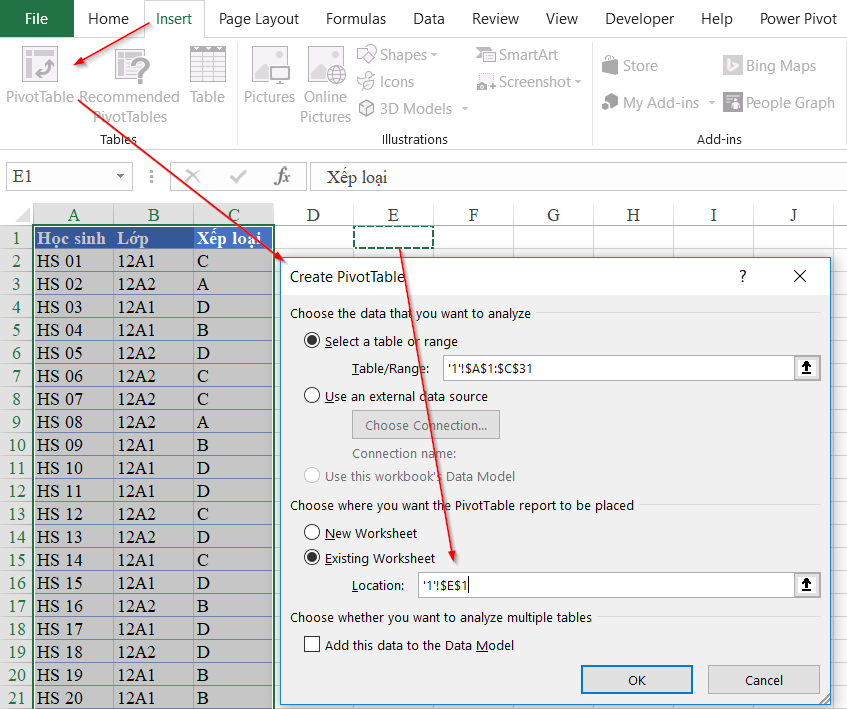 Cách lập báo cáo tỷ lệ phần trăm trong excel bằng Pivot table đơn giản nhất
