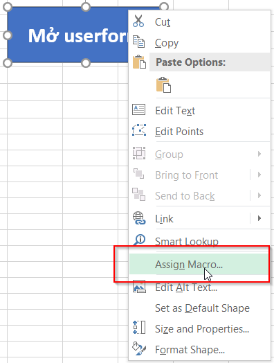 Hướng dẫn cách gọi ra một Userform và gán lệnh gọi Userform trong VBA Excel