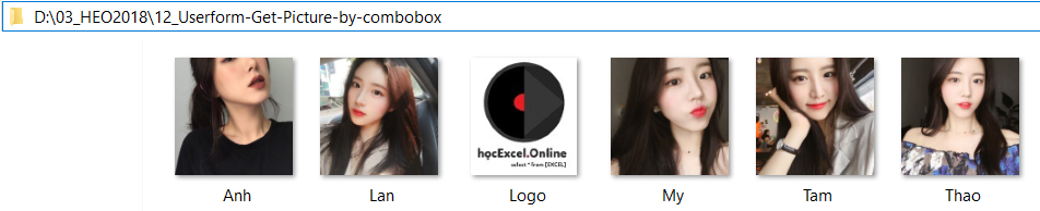 Cách thay đổi hình ảnh trong UserForm VBA theo lựa chọn của Combobox