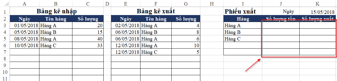 Hướng dẫn lập công thức thông báo khi xuất kho bị âm trên Excel