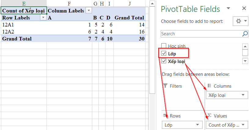 Cách lập báo cáo tỷ lệ phần trăm trong excel bằng Pivot table đơn giản nhất