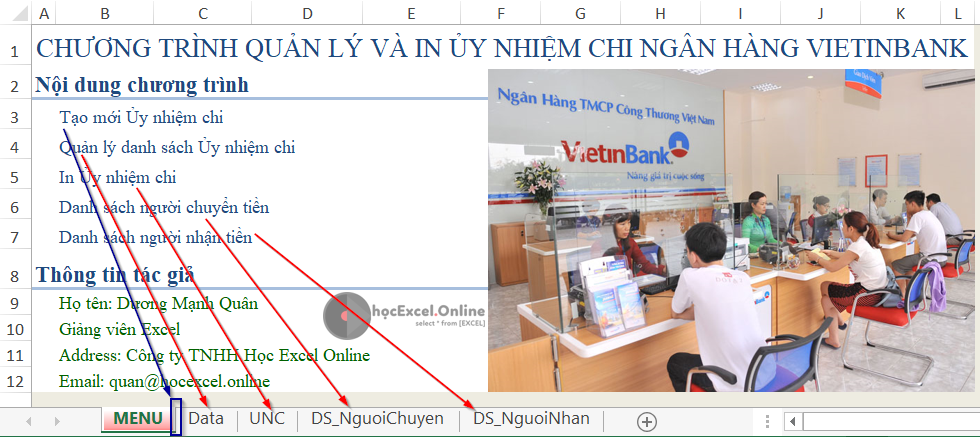 Hướng dẫn cách tạo menu liên kết nhiều chức năng trong Excel bằng VBA