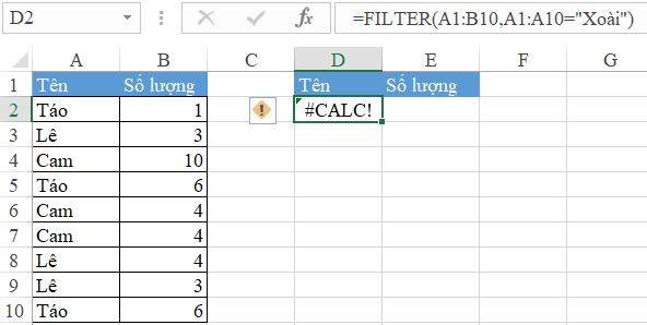 Hướng dẫn cách sử dụng hàm FILTER trong Excel Office 365