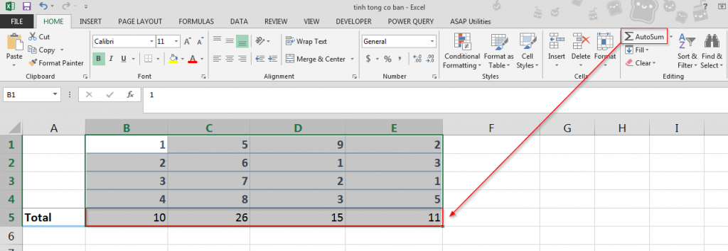 Các cách tính tổng nhanh trong Excel, nhiều cách hay và lạ