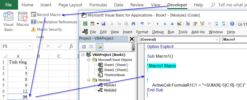 Hướng dẫn 2 cách gán công thức từ VBA vào Excel