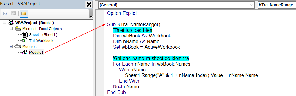 Hướng dẫn cách kiểm tra Name Range có tồn tại không bằng VBA Excel