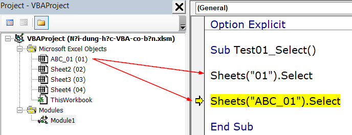 Hướng dẫn cách viết code với đối tượng Worksheet trong VBA Excel