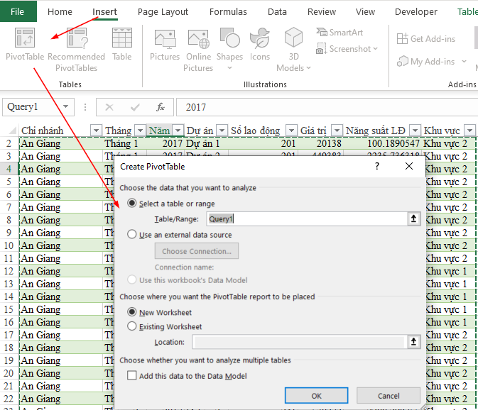 Ứng dụng Power Query xây dựng mô hình dữ liệu phân tích năng suất lao động – Phần 4