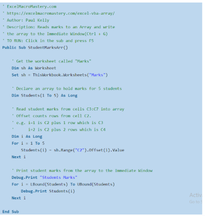 7-VBA array 7-VBA array