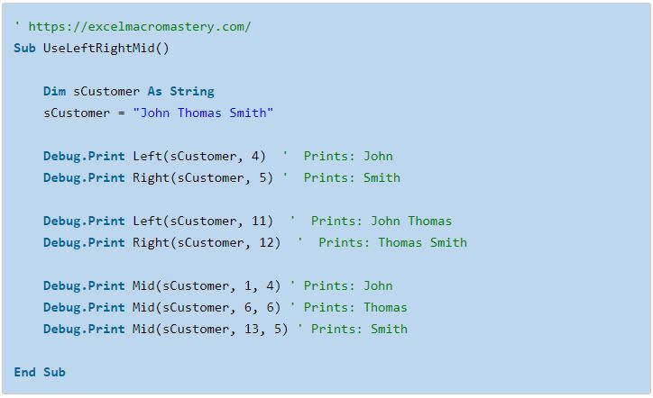 5- hướng dẫn cơ bản về hàm String VBA 5- hướng dẫn cơ bản về hàm String VBA
