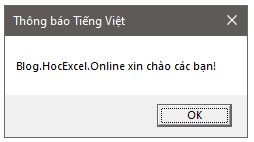 Cách viết tiếng Việt có dấu trong VBA