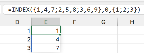 Sự khác biệt khi xử lý nested array của công thức mảng cũ và mới trong Excel