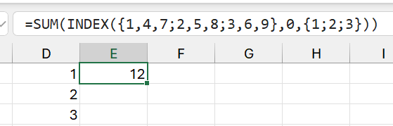 Sự khác biệt khi xử lý nested array của công thức mảng cũ và mới trong Excel