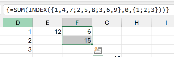Sự khác biệt khi xử lý nested array của công thức mảng cũ và mới trong Excel