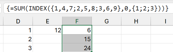 Sự khác biệt khi xử lý nested array của công thức mảng cũ và mới trong Excel