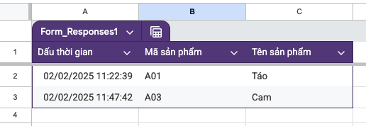 Tự động điền Google Form với dữ liệu cho sẵn