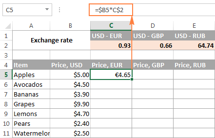 Using a mixed reference in an Excel formula Using a mixed reference in an Excel formula