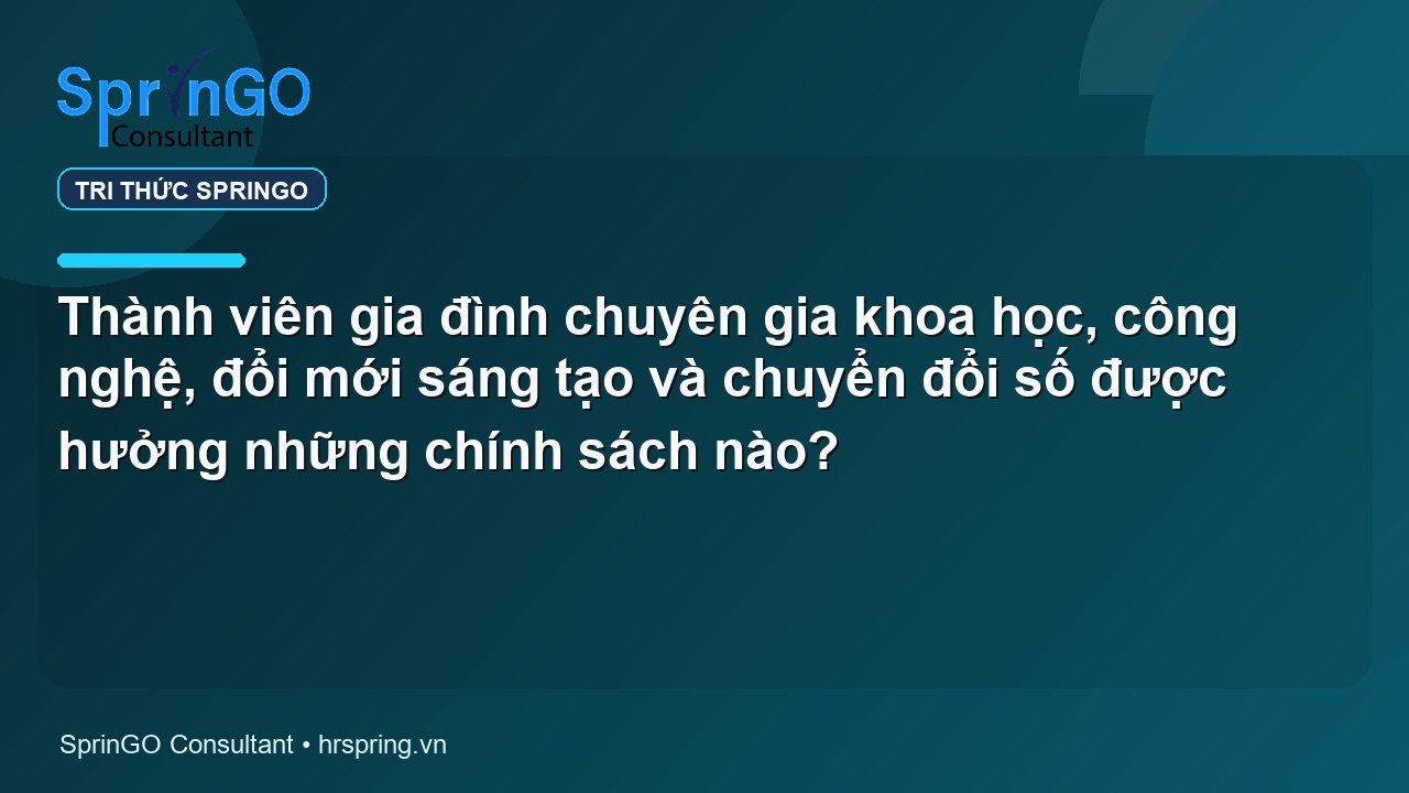 Thành viên gia đình chuyên gia khoa học, công nghệ, đổi mới sáng tạo và chuyển đổi số được hưởng những chính sách nào?