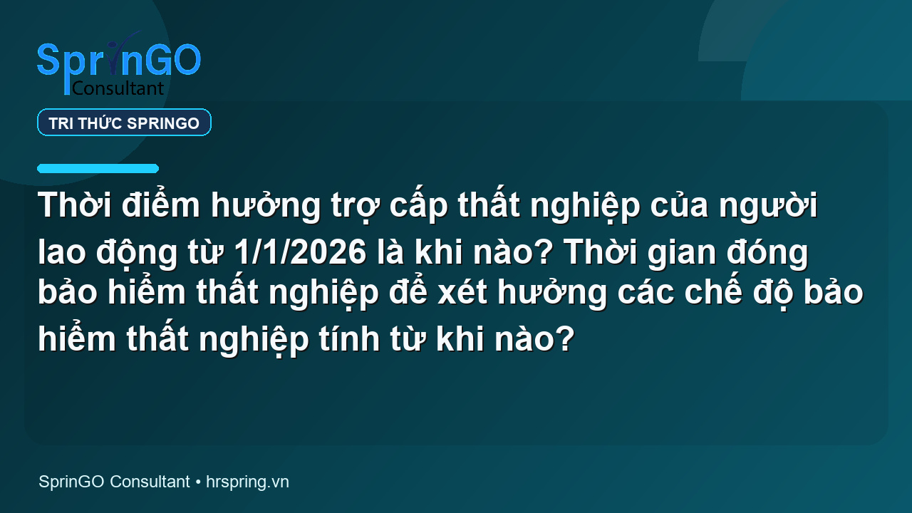 Thời điểm hưởng trợ cấp thất nghiệp của người lao động từ 1/1/2026 là khi nào? Thời gian đóng bảo hiểm thất nghiệp để xét hưởng các chế độ bảo hiểm thất nghiệp tính từ khi nào?