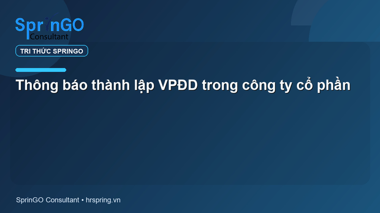 Thông báo thành lập VPĐD trong công ty cổ phần
