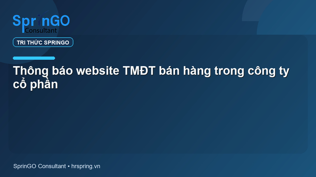 Thông báo website TMĐT bán hàng trong công ty cổ phần