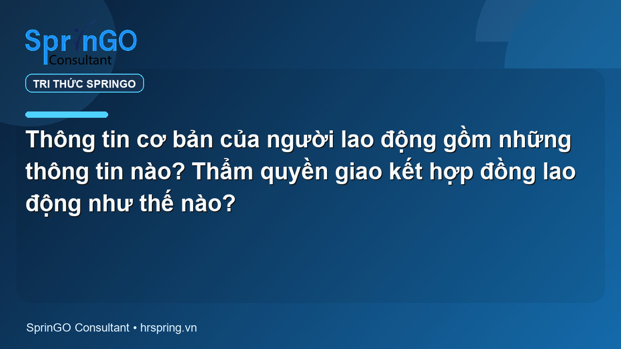 Thông tin cơ bản của người lao động gồm những thông tin nào? Thẩm quyền giao kết hợp đồng lao động như thế nào?