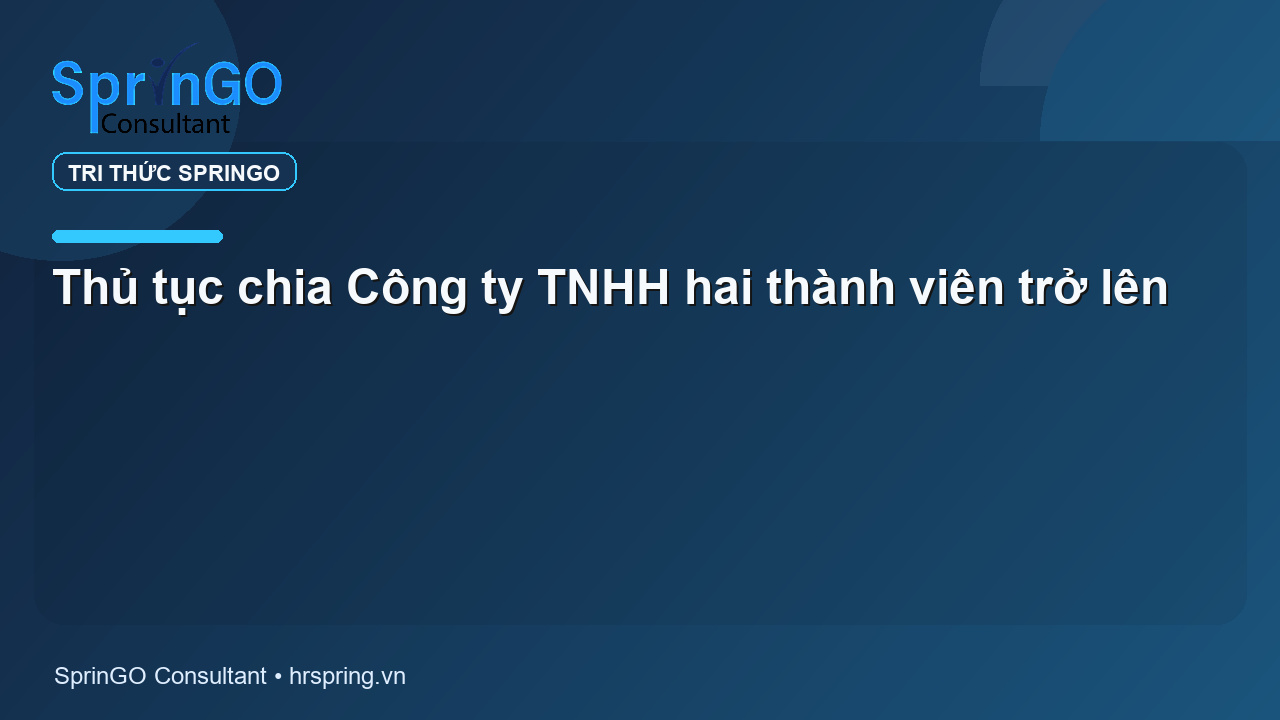 Thủ tục chia Công ty TNHH hai thành viên trở lên