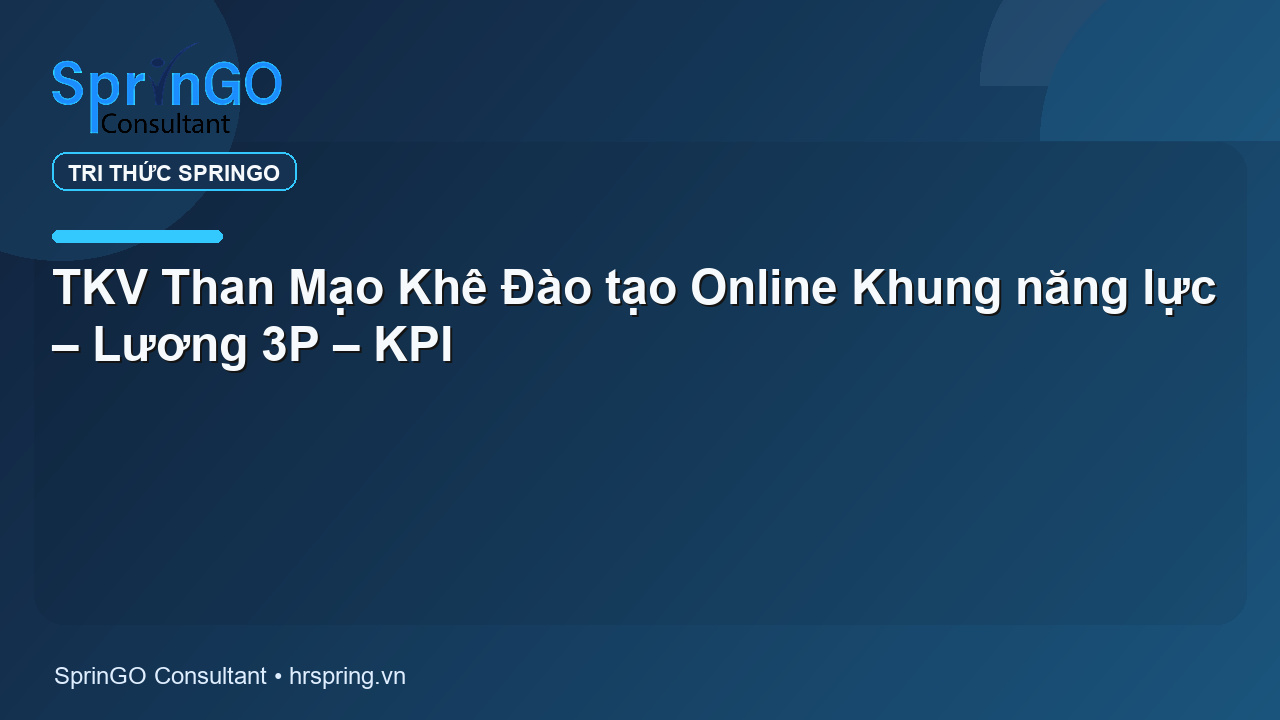 TKV Than Mạo Khê Đào tạo Online Khung năng lực – Lương 3P – KPI
