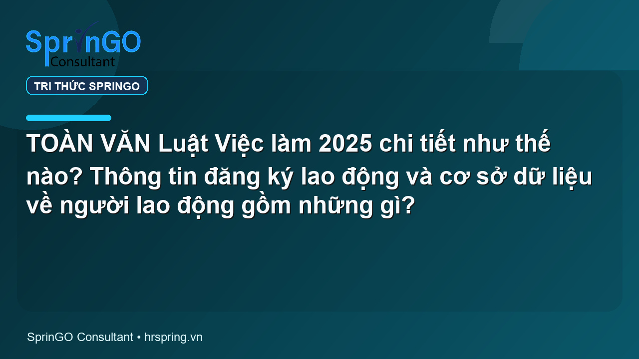 TOÀN VĂN Luật Việc làm 2025 chi tiết như thế nào? Thông tin đăng ký lao động và cơ sở dữ liệu về người lao động gồm những gì?