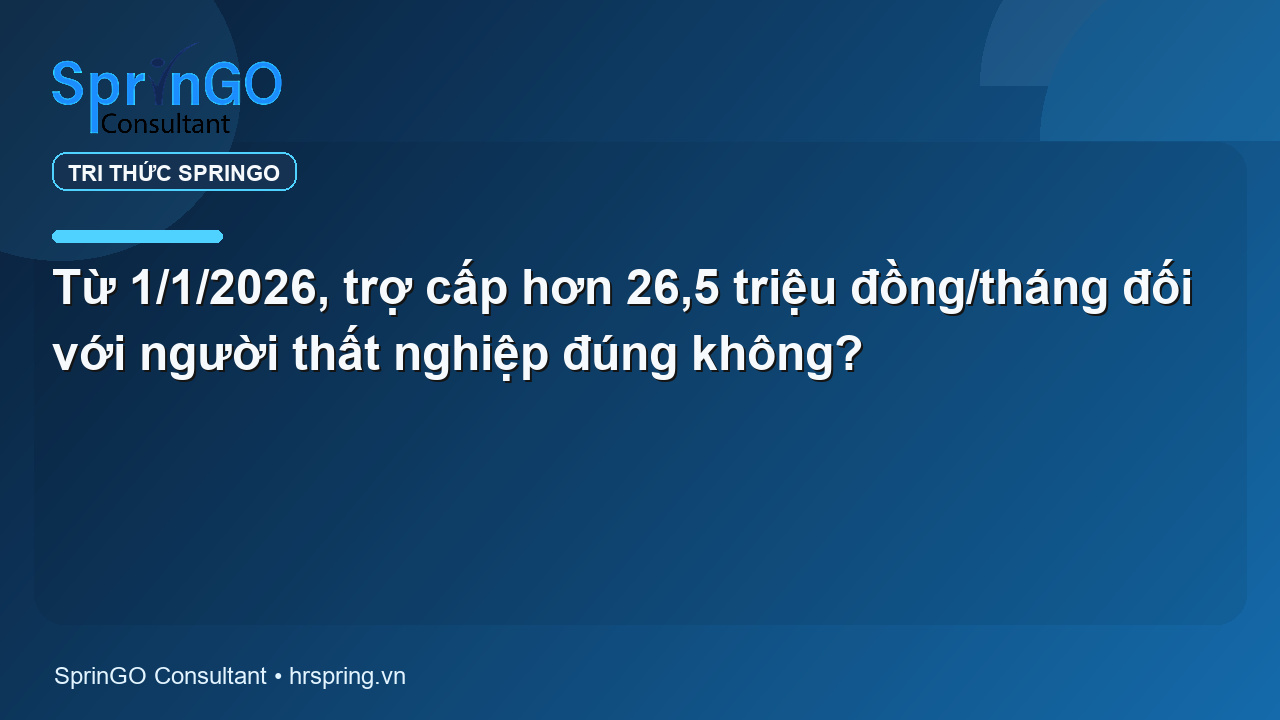 Từ 1/1/2026, trợ cấp hơn 26,5 triệu đồng/tháng đối với người thất nghiệp đúng không?