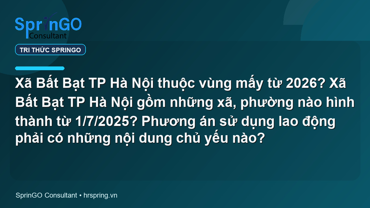 Xã Bất Bạt TP Hà Nội thuộc vùng mấy từ 2026? Xã Bất Bạt TP Hà Nội gồm những xã, phường nào hình thành từ 1/7/2025? Phương án sử dụng lao động phải có những nội dung chủ yếu nào?