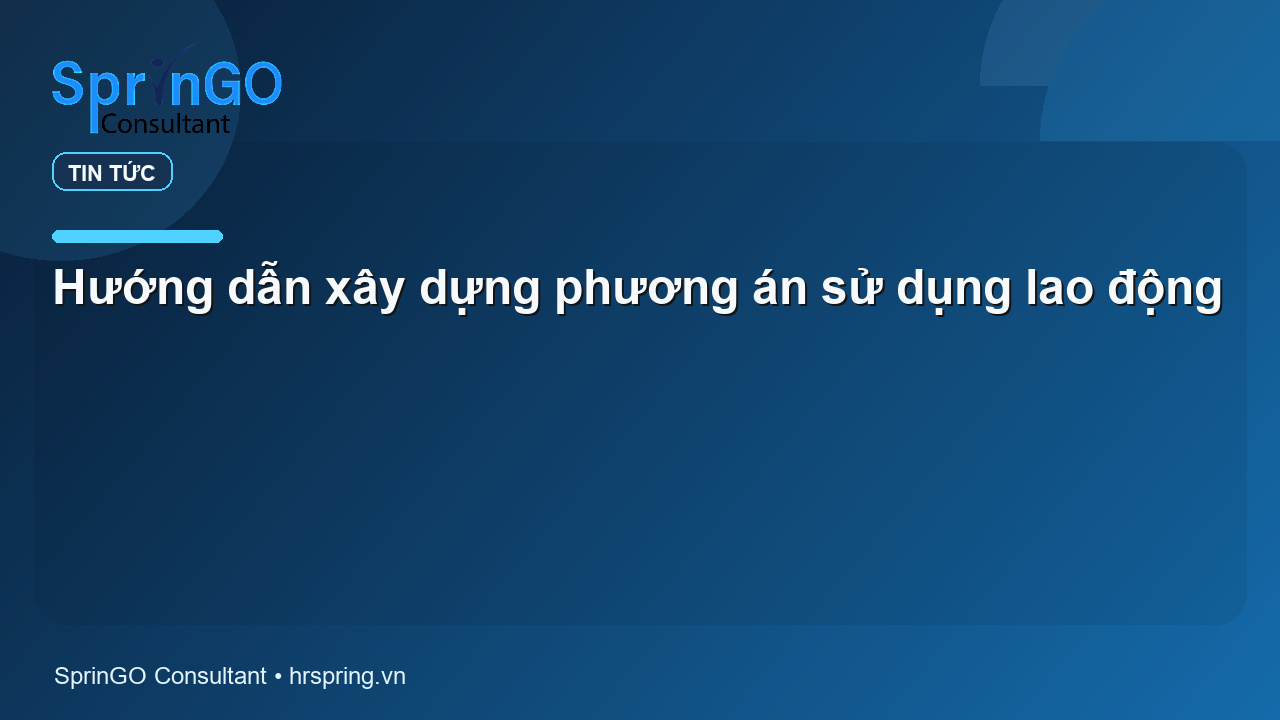 Hướng dẫn xây dựng phương án sử dụng lao động